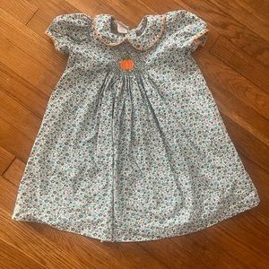 Southern Sunshine smocked pumpkin dress size 5